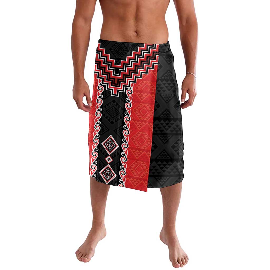 Red Niho Taniwha Mix Poutama Lavalava Unique Taniko Aotearoa