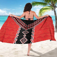 Red Niho Taniwha Mix Poutama Sarong Unique Taniko Aotearoa