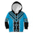 Sky Blue Niho Taniwha Mix Poutama Kid Hoodie Unique Taniko Aotearoa
