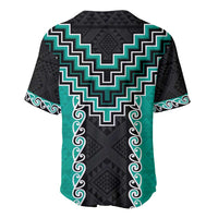Teal Niho Taniwha Mix Poutama Baseball Jersey Unique Taniko Aotearoa LT01 - Polynesian Pride