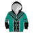 Teal Niho Taniwha Mix Poutama Kid Hoodie Unique Taniko Aotearoa