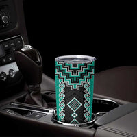 Teal Niho Taniwha Mix Poutama Tumbler Cup Unique Taniko Aotearoa LT01 - Polynesian Pride