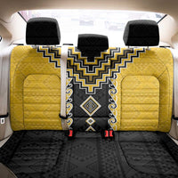 Yellow Niho Taniwha Mix Poutama Back Car Seat Cover Unique Taniko Aotearoa