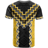 Yellow Niho Taniwha Mix Poutama T Shirt Unique Taniko Aotearoa LT01 - Polynesian Pride