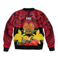 Papua New Guinea Bomber Jacket Bird Of Paradise Mix Polynesian Pattern LT01 - Polynesian Pride