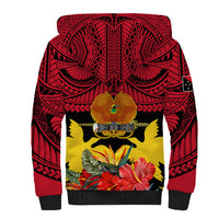 Papua New Guinea Sherpa Hoodie Bird Of Paradise Mix Polynesian Pattern LT01 - Polynesian Pride