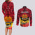 Personalised Papua New Guinea Couples Matching Long Sleeve Bodycon Dress and Long Sleeve Button Shirts Bird Of Paradise Mix Polynesian Pattern LT01 - Polynesian Pride