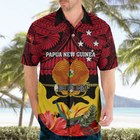 Personalised Papua New Guinea Hawaiian Shirt Bird Of Paradise Mix Polynesian Pattern LT01 - Polynesian Pride