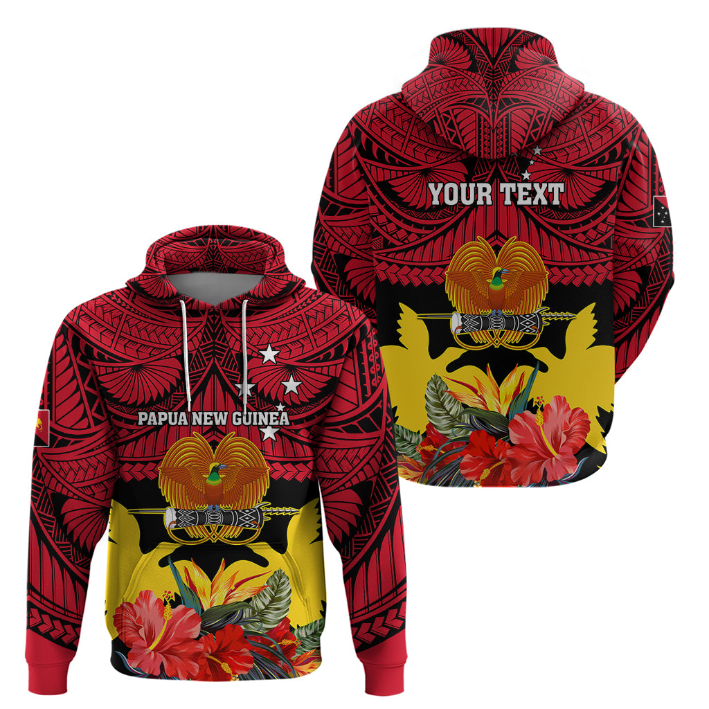 Personalised Papua New Guinea Hoodie Bird Of Paradise Mix Polynesian Pattern LT01 - Polynesian Pride