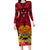 Personalised Papua New Guinea Long Sleeve Bodycon Dress Bird Of Paradise Mix Polynesian Pattern LT01 Long Dress Red - Polynesian Pride