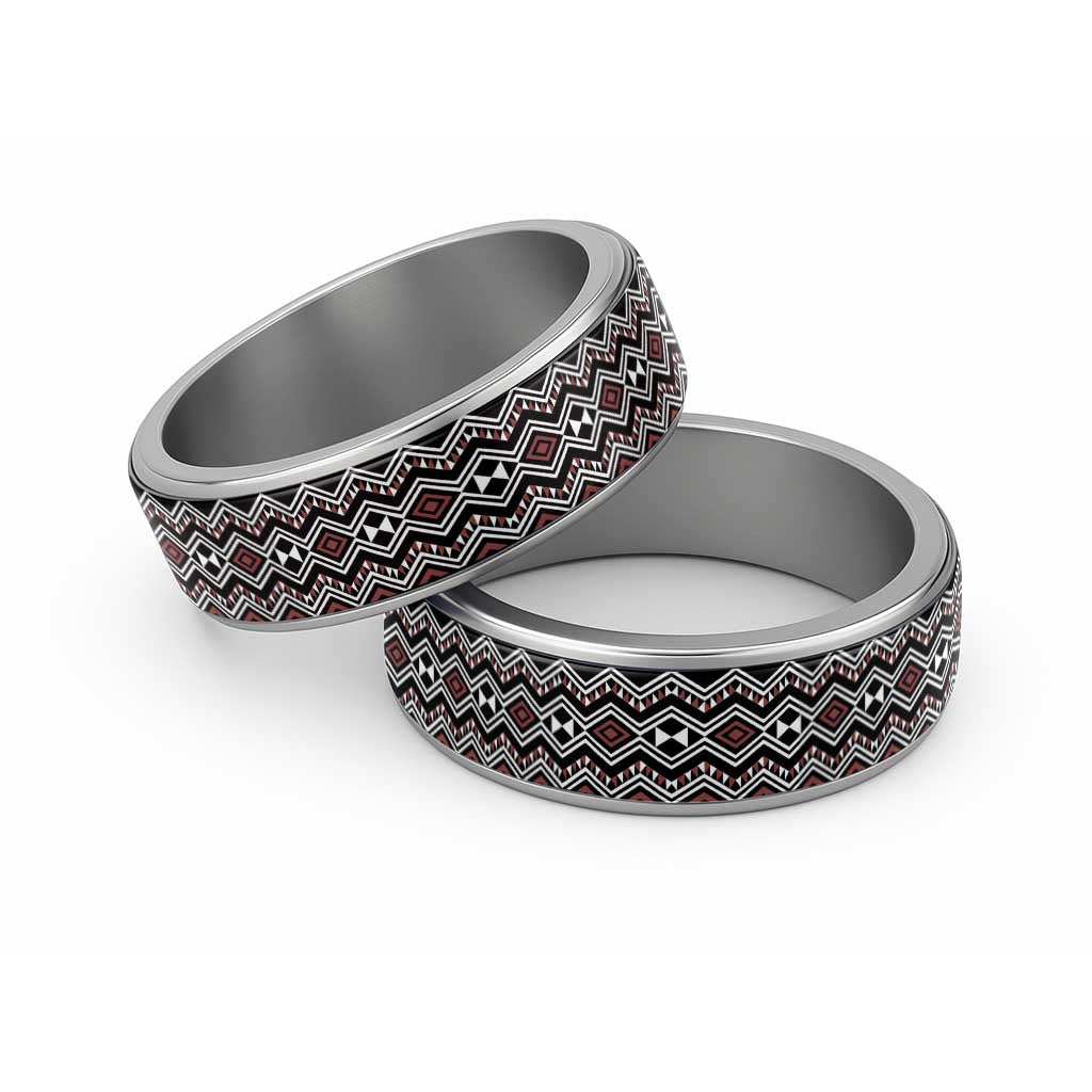 Aotearoa Brown Taniko Pattern Special Classic Ring - Polynesian Pride