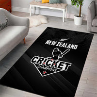 New Zealand Cricket Area Rug Aotearoa Black Cap Come On