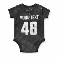Custom New Zealand Cricket Baby Onesie Aotearoa Black Cap Come On
