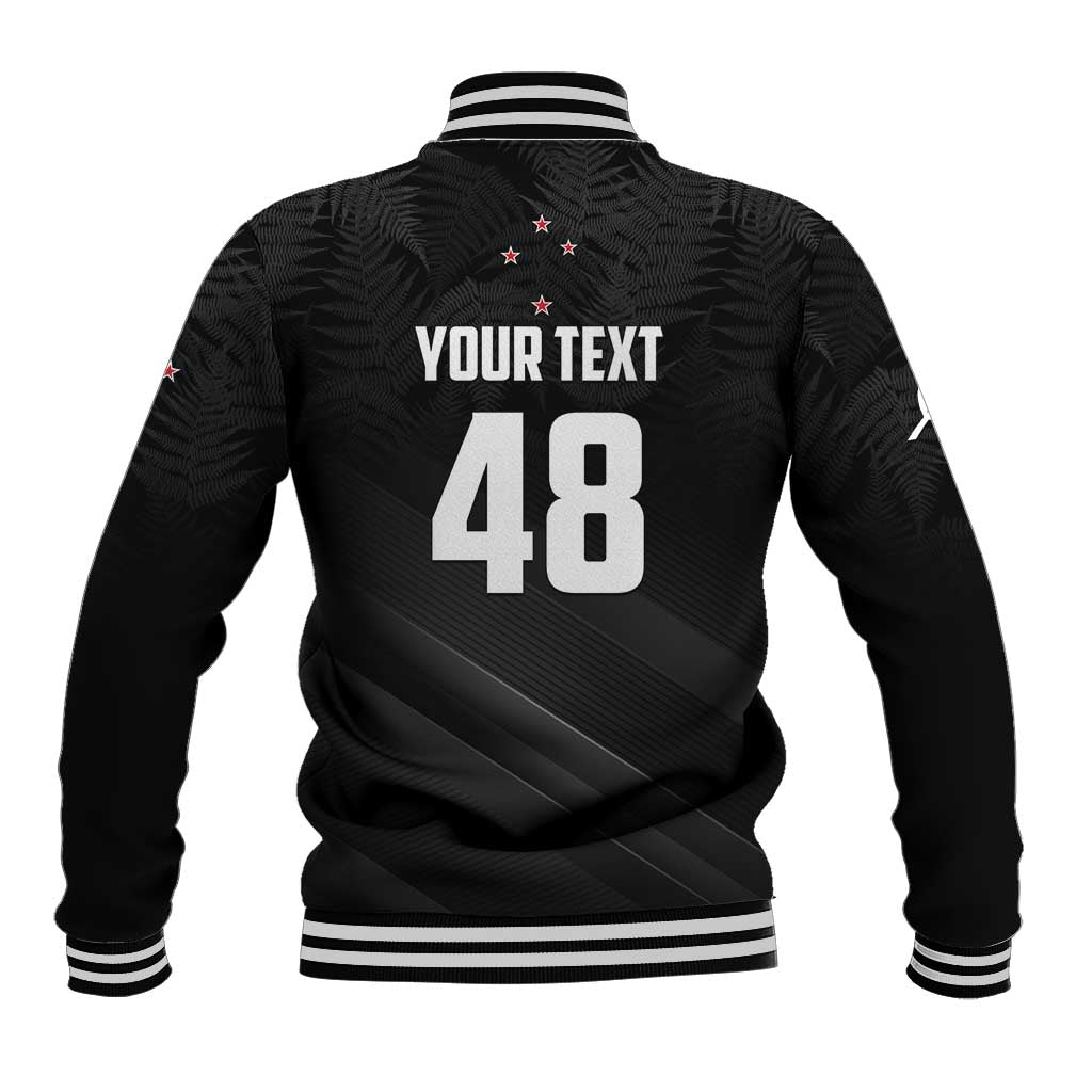 Custom New Zealand Cricket Baseball Jacket Aotearoa Black Cap Come On