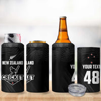 Custom New Zealand Cricket 4 in 1 Can Cooler Tumbler Aotearoa Black Cap Come On LT01 - Polynesian Pride