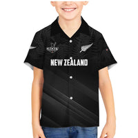Custom New Zealand Cricket Family Matching Mermaid Dress and Hawaiian Shirt Aotearoa Black Cap Come On LT01 Son's Shirt Black - Polynesian Pride