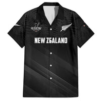 Custom New Zealand Cricket Family Matching Off The Shoulder Long Sleeve Dress and Hawaiian Shirt Aotearoa Black Cap Come On
