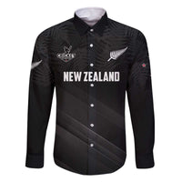 Custom New Zealand Cricket Family Matching Off The Shoulder Long Sleeve Dress and Hawaiian Shirt Aotearoa Black Cap Come On