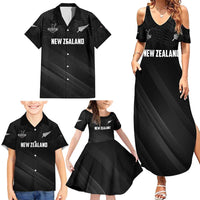 Custom New Zealand Cricket Family Matching Summer Maxi Dress and Hawaiian Shirt Aotearoa Black Cap Come On LT01 - Polynesian Pride