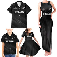 Custom New Zealand Cricket Family Matching Tank Maxi Dress and Hawaiian Shirt Aotearoa Black Cap Come On LT01 - Polynesian Pride