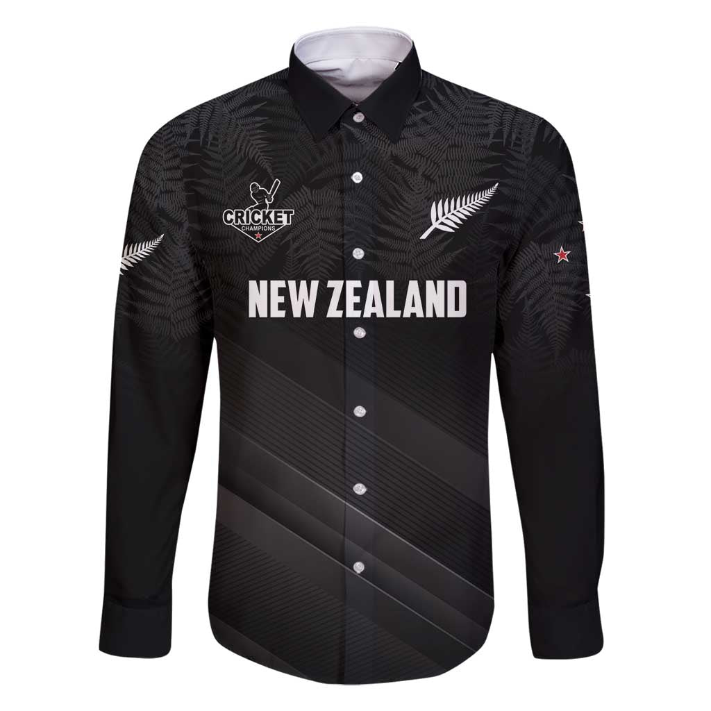 Custom New Zealand Cricket Family Matching Tank Maxi Dress and Hawaiian Shirt Aotearoa Black Cap Come On LT01 Dad's Shirt - Long Sleeve Black - Polynesian Pride