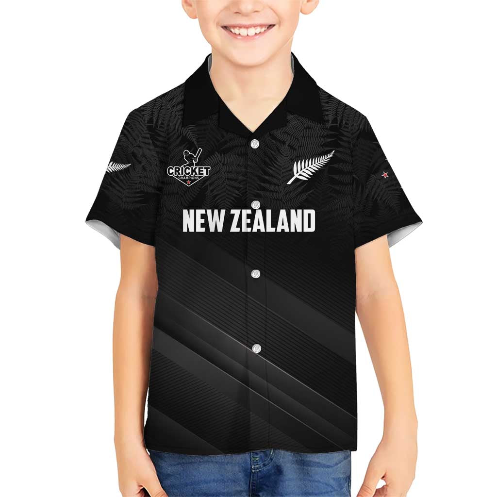 Custom New Zealand Cricket Kid Hawaiian Shirt Aotearoa Black Cap Come On LT01 Kid Black - Polynesian Pride