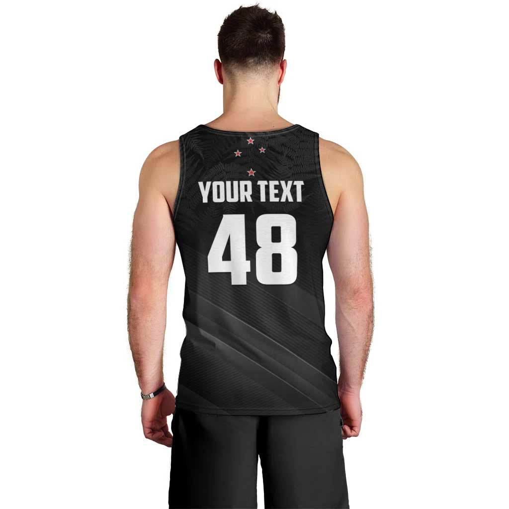 Custom New Zealand Cricket Men Tank Top Aotearoa Black Cap Come On