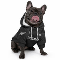 Custom New Zealand Cricket Pet Hoodie Aotearoa Black Cap Come On