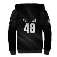 Custom New Zealand Cricket Sherpa Hoodie Aotearoa Black Cap Come On