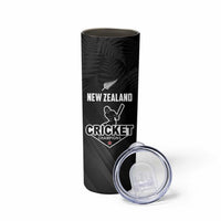 Custom New Zealand Cricket Skinny Tumbler Aotearoa Black Cap Come On LT01 - Polynesian Pride