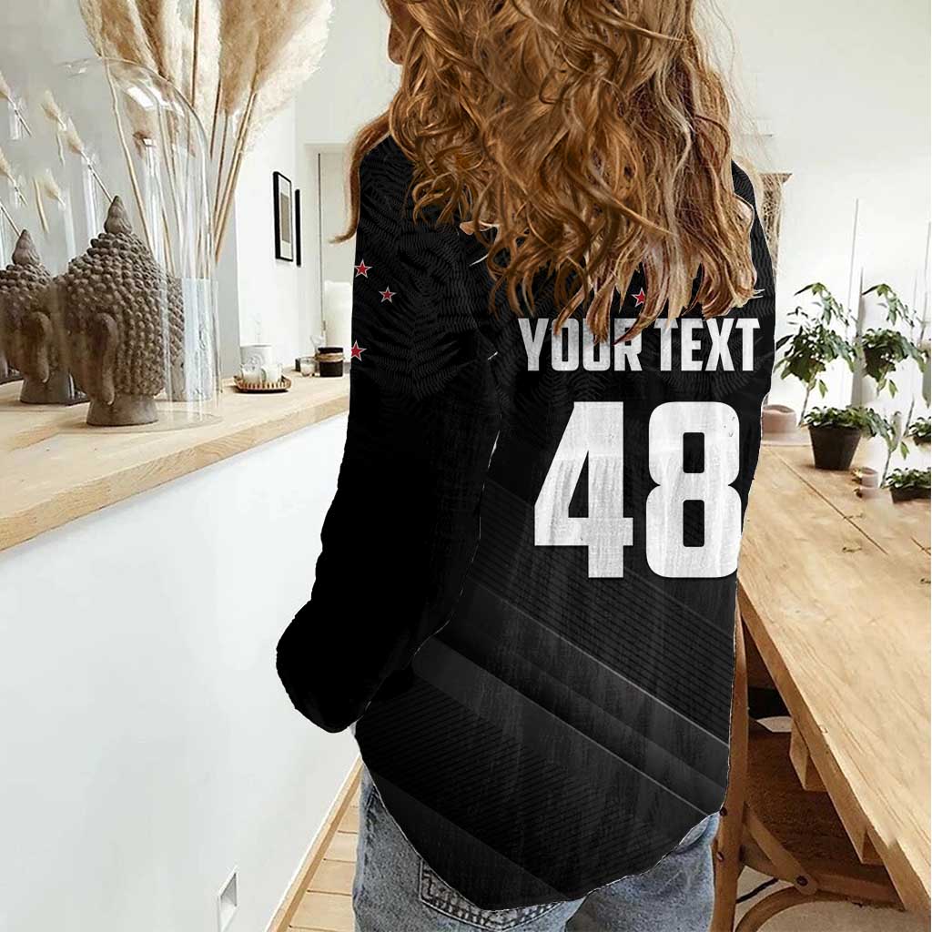Custom New Zealand Cricket Women Casual Shirt Aotearoa Black Cap Come On LT01 - Polynesian Pride