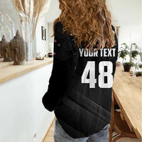 Custom New Zealand Cricket Women Casual Shirt Aotearoa Black Cap Come On LT01 - Polynesian Pride