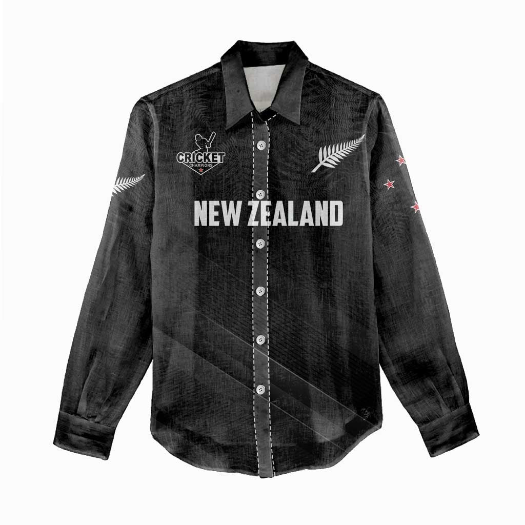 Custom New Zealand Cricket Women Casual Shirt Aotearoa Black Cap Come On LT01 - Polynesian Pride