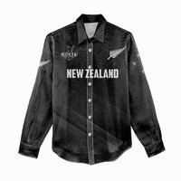 Custom New Zealand Cricket Women Casual Shirt Aotearoa Black Cap Come On LT01 - Polynesian Pride