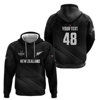 Custom New Zealand Cricket Zip Hoodie Aotearoa Black Cap Come On