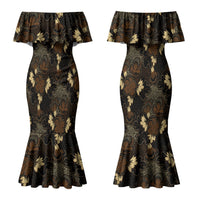 Javanese Batik Semen Couples Matching Mermaid Dress and Hawaiian Shirt Indonesian Traditional Pattern LT01 - Polynesian Pride