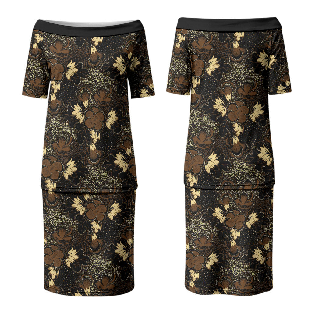Javanese Batik Semen Couples Matching Puletasi and Long Sleeve Button Shirt Indonesian Traditional Pattern LT01 - Polynesian Pride