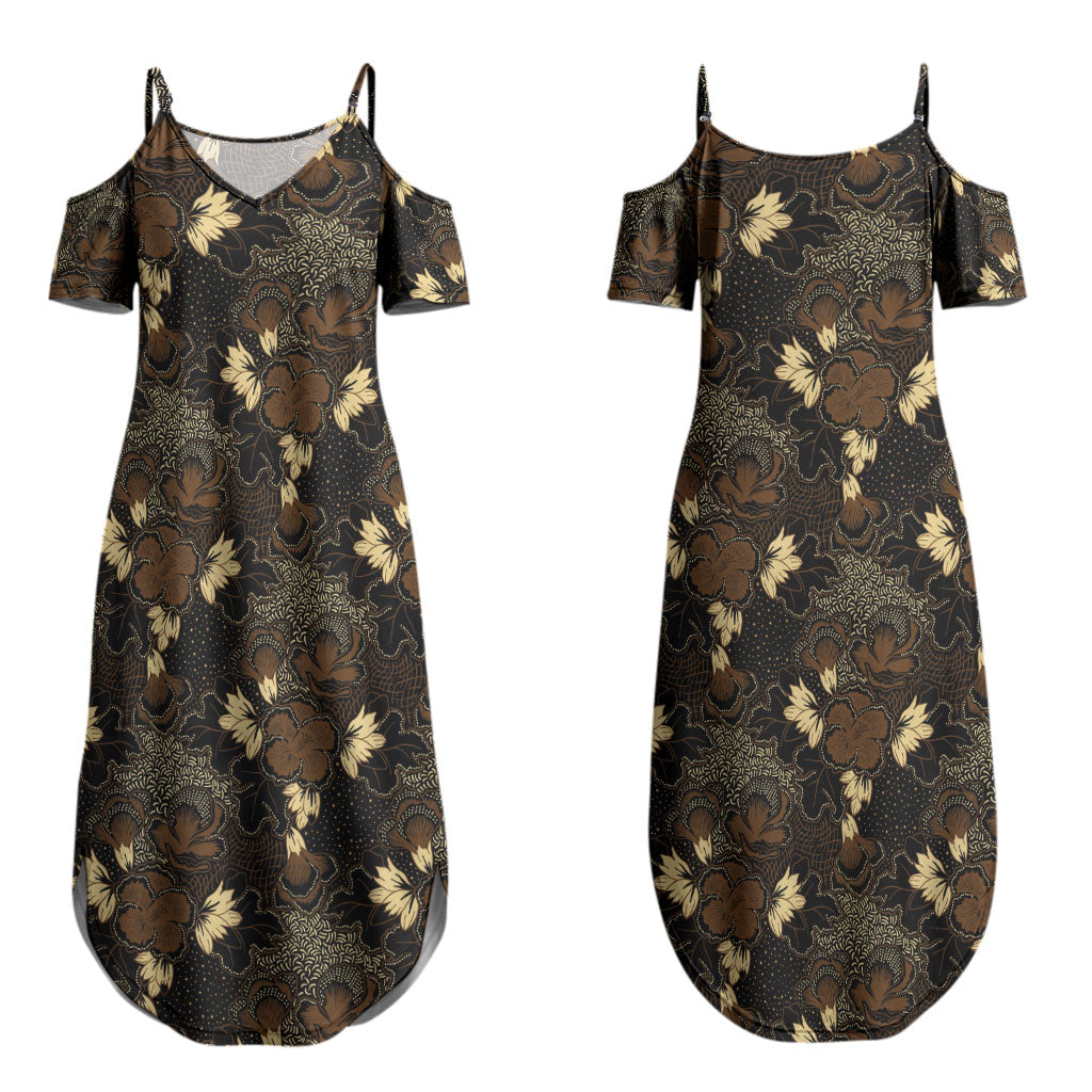 Javanese Batik Semen Couples Matching Summer Maxi Dress and Hawaiian Shirt Indonesian Traditional Pattern LT01 - Polynesian Pride