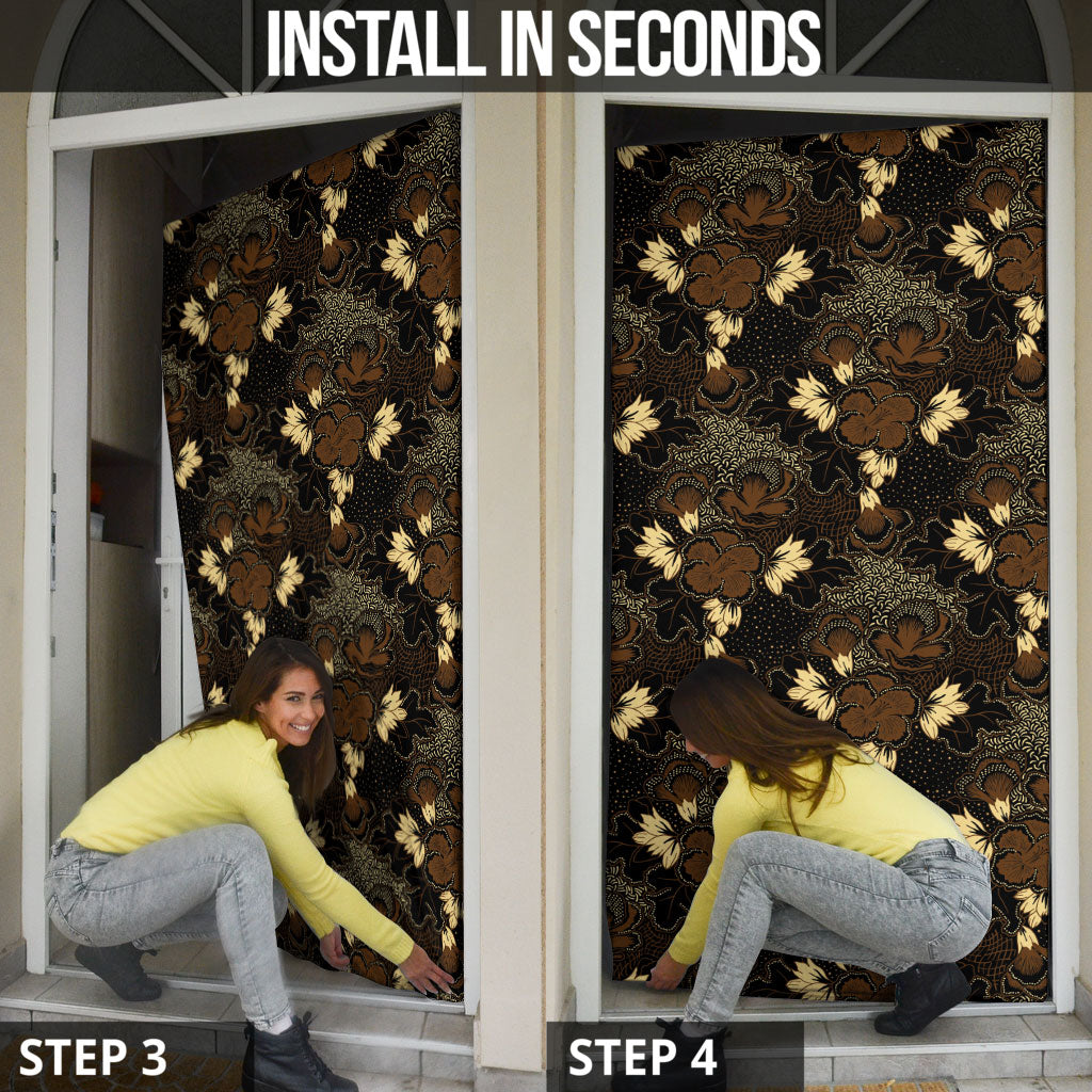 Javanese Batik Semen Door Cover Indonesian Traditional Pattern