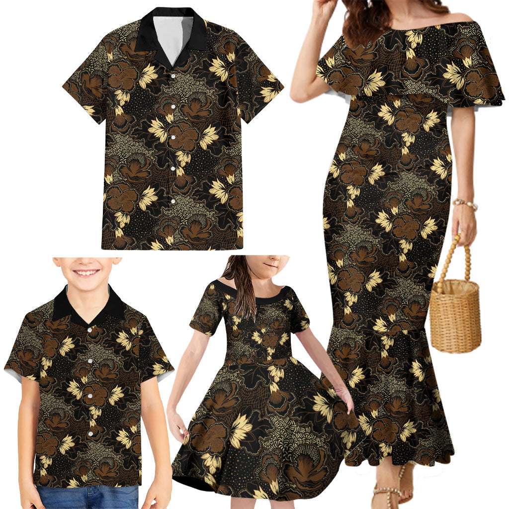 Javanese Batik Semen Family Matching Mermaid Dress and Hawaiian Shirt Indonesian Traditional Pattern LT01 - Polynesian Pride