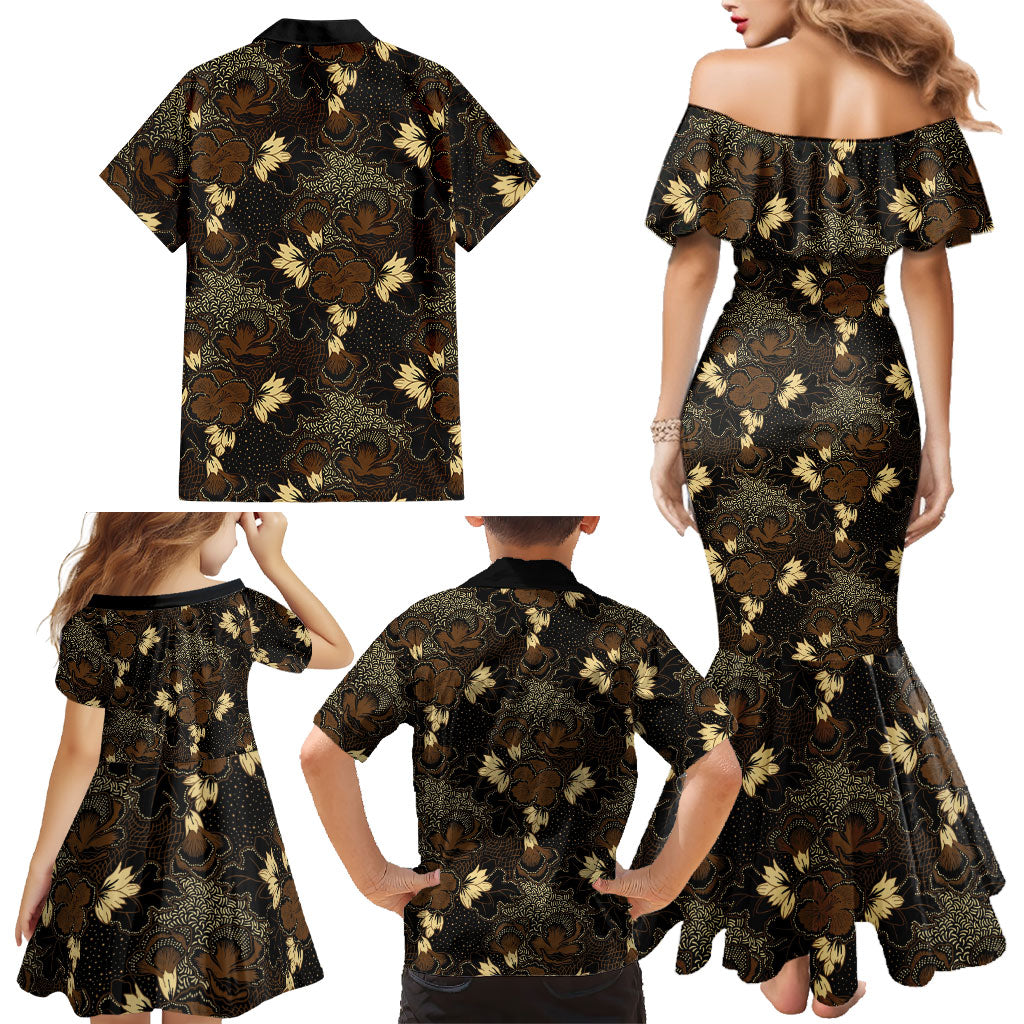 Javanese Batik Semen Family Matching Mermaid Dress and Hawaiian Shirt Indonesian Traditional Pattern LT01 - Polynesian Pride