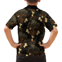 Javanese Batik Semen Family Matching Off The Shoulder Long Sleeve Dress and Hawaiian Shirt Indonesian Traditional Pattern LT01 - Polynesian Pride