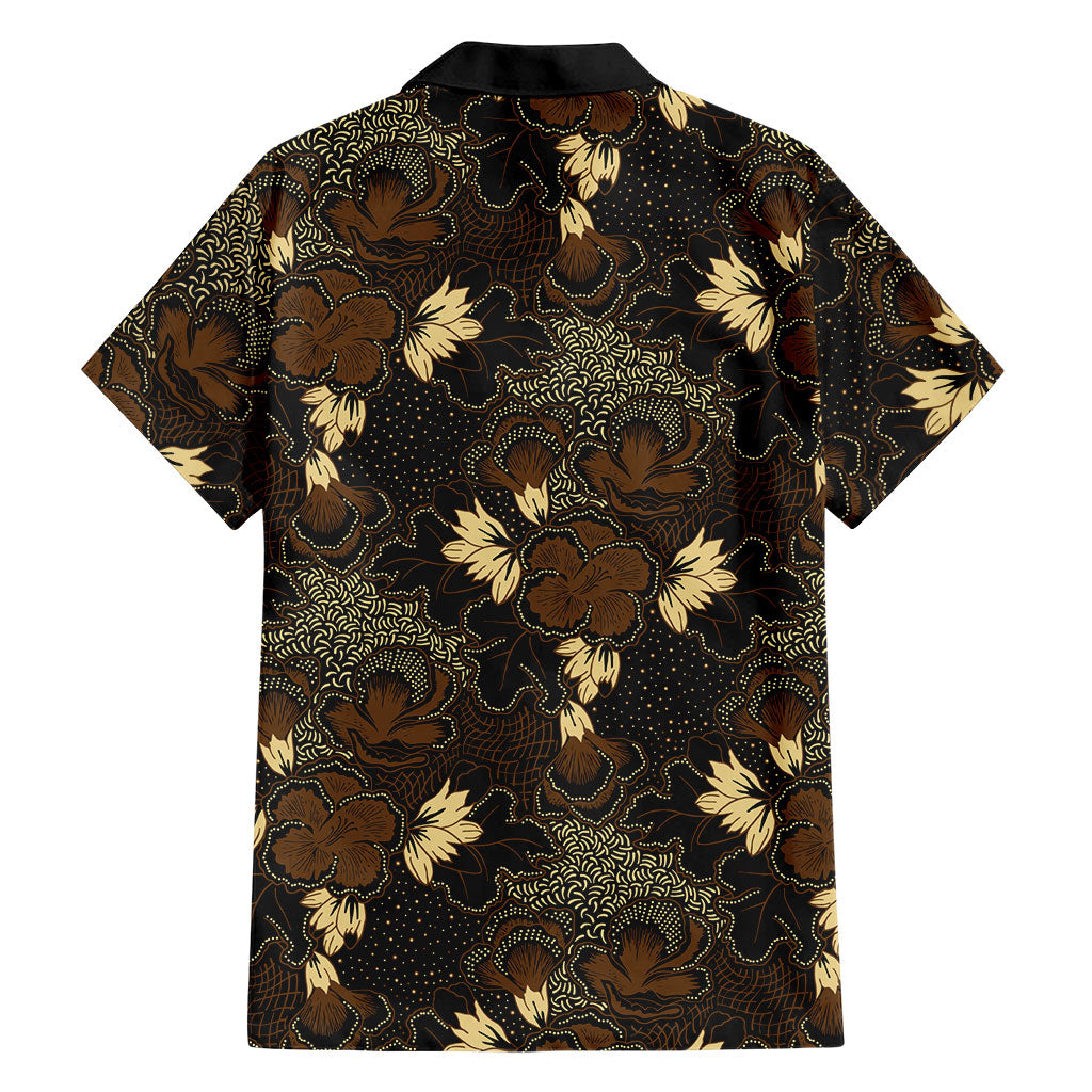 Javanese Batik Semen Family Matching Off Shoulder Short Dress and Hawaiian Shirt Indonesian Traditional Pattern LT01 - Polynesian Pride