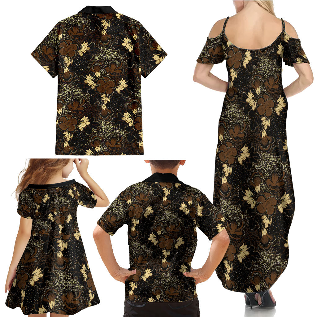 Javanese Batik Semen Family Matching Summer Maxi Dress and Hawaiian Shirt Indonesian Traditional Pattern LT01 - Polynesian Pride