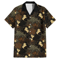 Javanese Batik Semen Family Matching Summer Maxi Dress and Hawaiian Shirt Indonesian Traditional Pattern LT01 Dad's Shirt - Short Sleeve Black - Polynesian Pride
