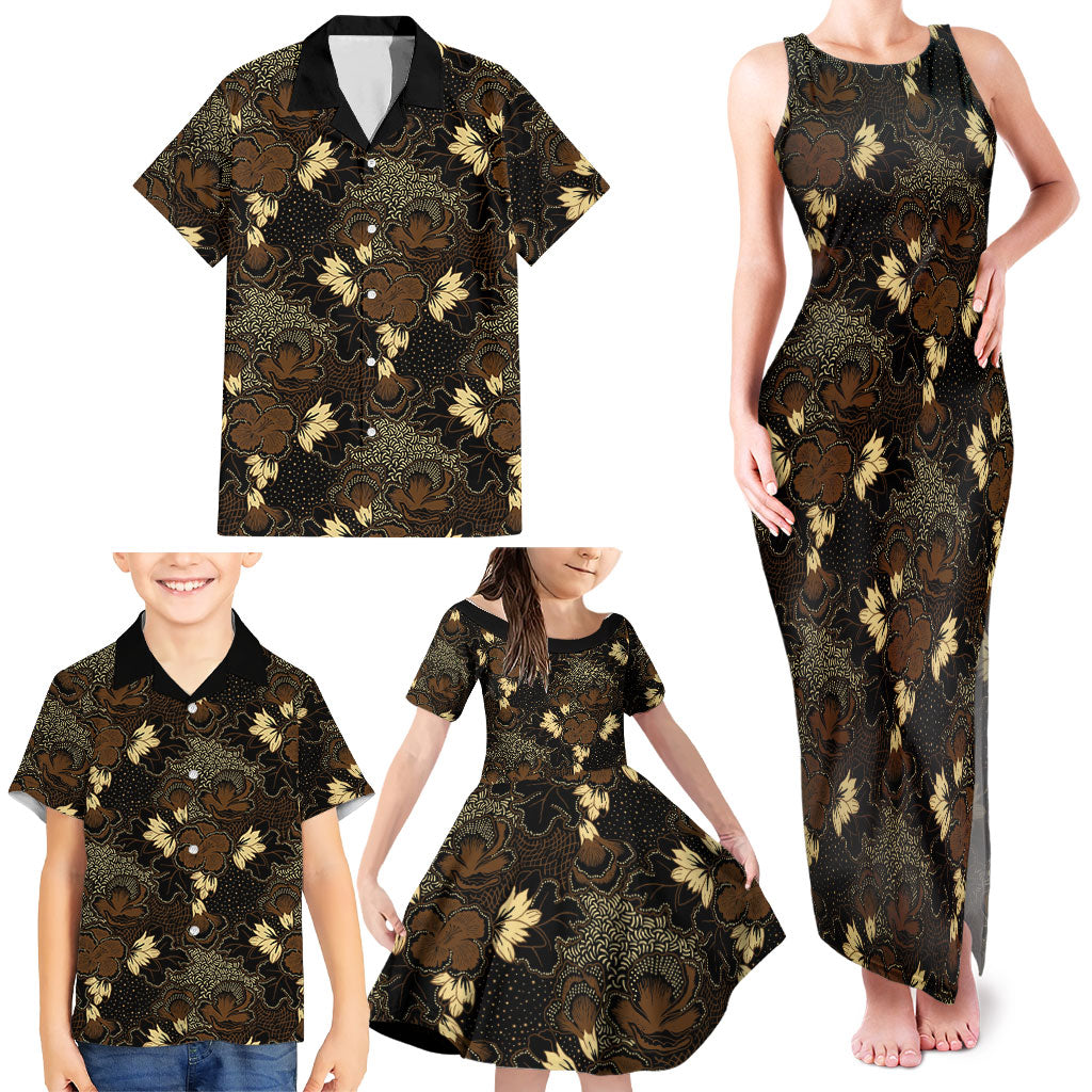 Javanese Batik Semen Family Matching Tank Maxi Dress and Hawaiian Shirt Indonesian Traditional Pattern LT01 - Polynesian Pride