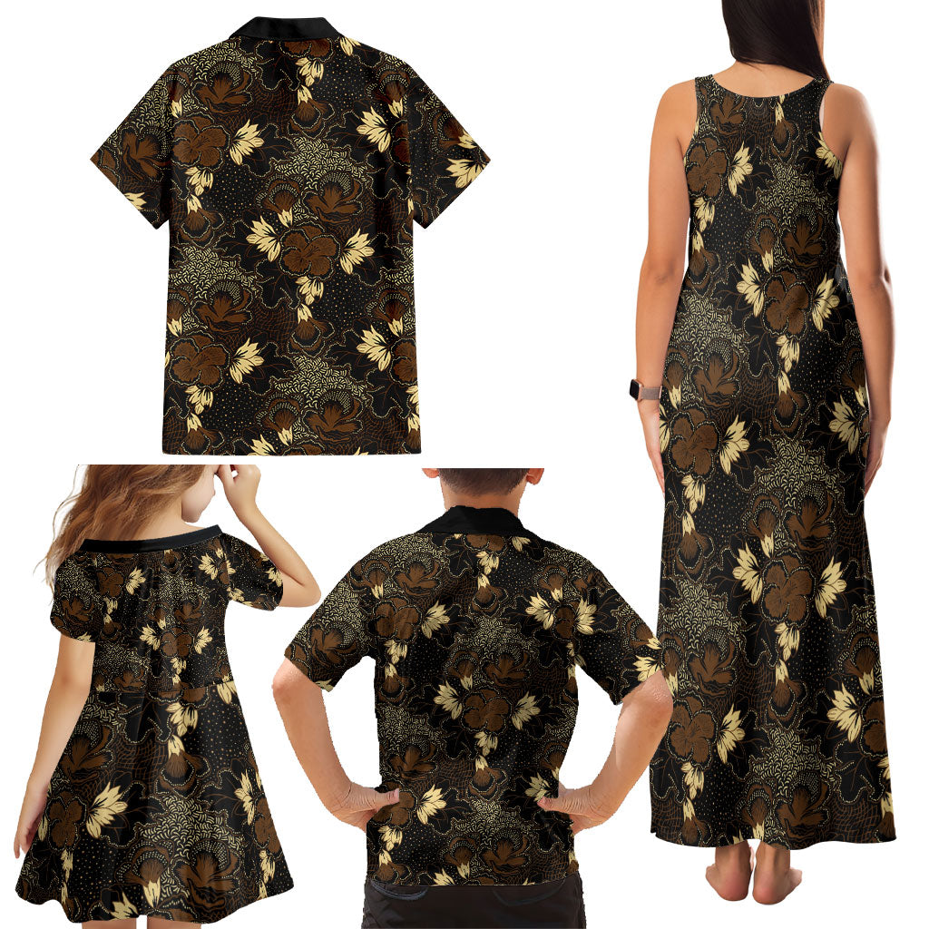 Javanese Batik Semen Family Matching Tank Maxi Dress and Hawaiian Shirt Indonesian Traditional Pattern LT01 - Polynesian Pride