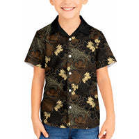 Javanese Batik Semen Kid Hawaiian Shirt Indonesian Traditional Pattern LT01 Kid Black - Polynesian Pride