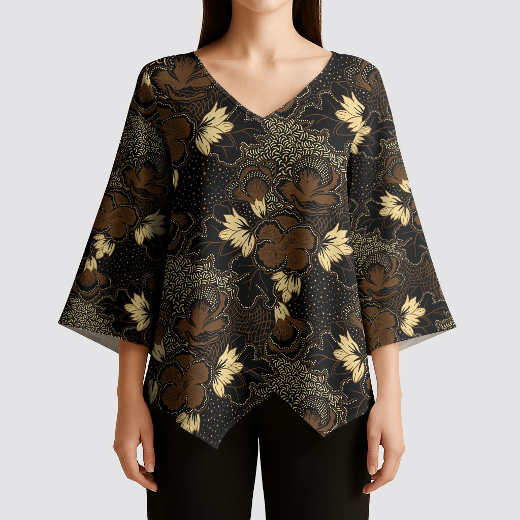 Javanese Batik Semen Kimono Sleeve Blouse Indonesian Traditional Pattern