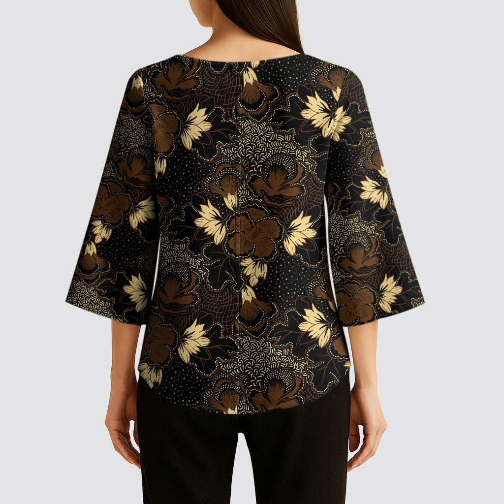 Javanese Batik Semen Kimono Sleeve Blouse Indonesian Traditional Pattern